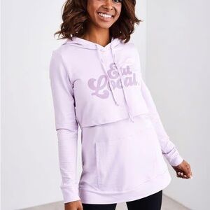 Hatch maternity Purple Hoodie with 'Eat Local' Print